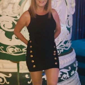 Black bodycon dress by Kimcine, Jr. Size L